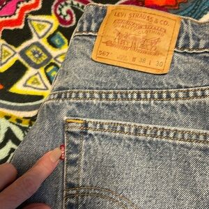 Levi’s 567- Vintage 90s wide leg with raw edge